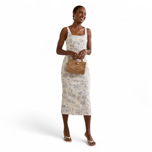 Francesca’s Blue Toile Print Midi Dress – Size XL - Picture 2 of 6